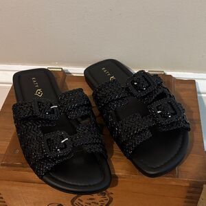 Katy Perry Collections Black Double Buckle Sandals size 9
